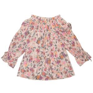 TULAROSA NEW $148 Ruffle Sleeve Off-The-Shoulder Floral Blouse Small